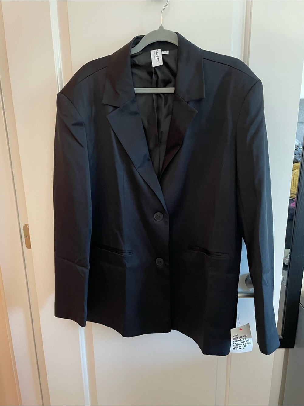 Collusion Oversized Black Single-Breasted Blazer With Shoulder Pads